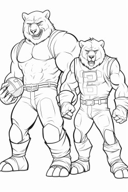 fierce bears in football uniforms