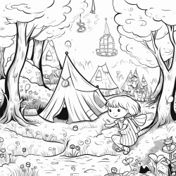 campers imagining a magical forest filled with fairies and hidden treasure