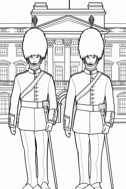 united kingdom kings guards in changing ceremony