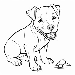 pitbull eating a bone