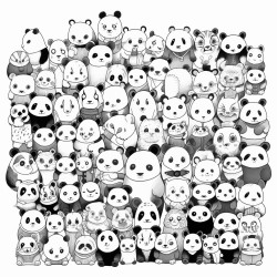 50 pandas different style ocupations etc character human like an nft collection