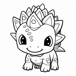 tiny female young stegosaurus manga style