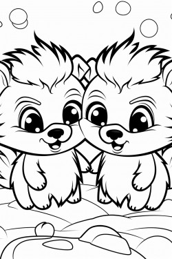 two cute animated animals beefing it out