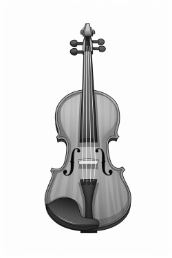 drawing of a violin on a page for coloring children in a minimalist style