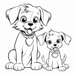 a dog and a cute puppy