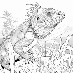 bearded dragon near water