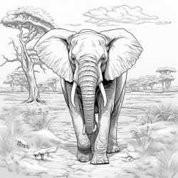 realistic elephant in savana