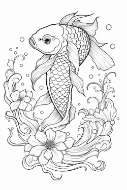 fairy tale koi fish pond tattoo