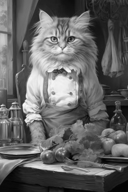 chat cuisinier