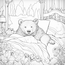 bear in bed