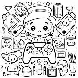 kawaii style gamer theme