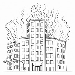 tall building on fire