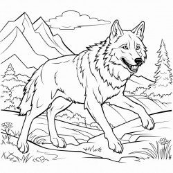 a wolf running throught the