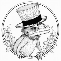 lizard in a top hat