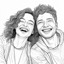 two people smiling