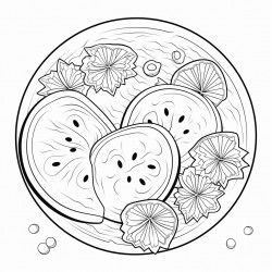 watermelon   coloring book for kids no color no shading