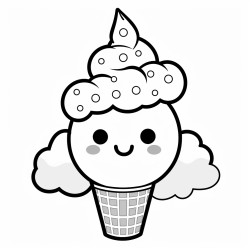 happy unicorn with ice cream
