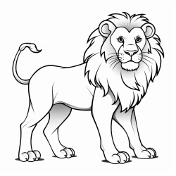 a full body coloring page of a lion