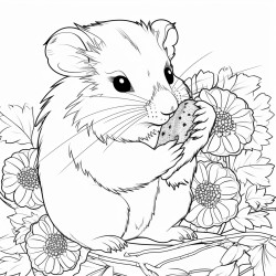 a cute hamster eating sunflower seeds