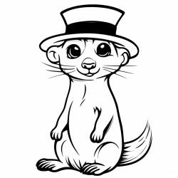 meerkat with a hat coloring page funny picture of a meerkat wearing a hat or other accessories