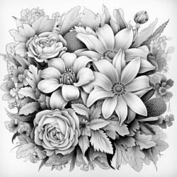 a fractal with flowers and gems