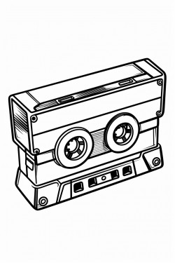 tape cassette with label  no more than 25 spaces to colour