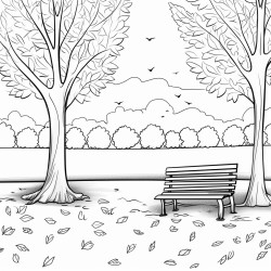 create a late fall scene with leaves falling
