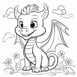 cute hilarious dragon coloring