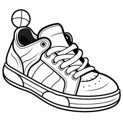 a basketball shoe with a soccer ball pattern and a black