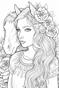 a cute girl on a unicorn