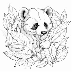 panda eats leaf