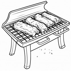 a slab of ribs on a grill