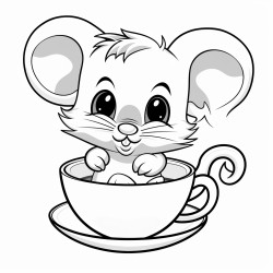 a cute mouse in a teacup