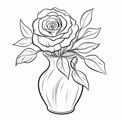 rose in vase