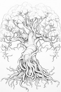 ancient tree of life ancient tree with sprawling branches and roots that stretch across the land