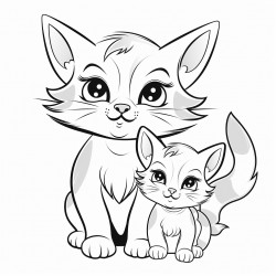 kitties mom and bany