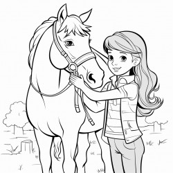 girl hugging horse