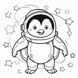 penguin in space