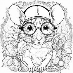 mouse with eyeglasses on farm