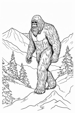 a trademark free unique image of sasquatch walking that i can use for my labels