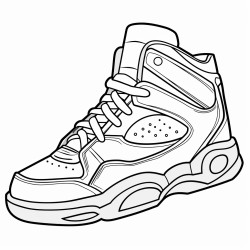 a vintagestyle leather basketball shoe with a cracked sole