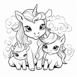 family cubs of unicorn