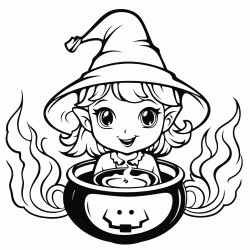 fun witches round couldron