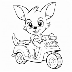 chihuahua on a moped