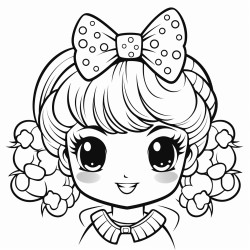 big hair pin with cute bow style and small strawberry only hair pin no other characters simple coloring page