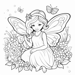 fairy flying the flower garden