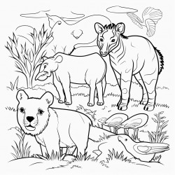 simple educational coloring books with animals