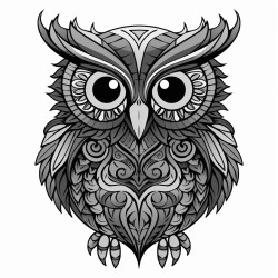 an owl with bright colors