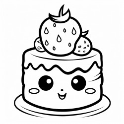 a cute cake with strawberries