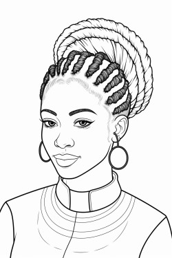beautiful african american female doctor with braids styled into a neat professional bun